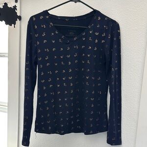 Tango Navy Long Sleeve Top